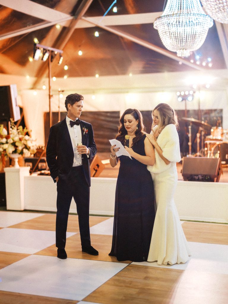 speeches and toasts during a wedding at henderson beach resort