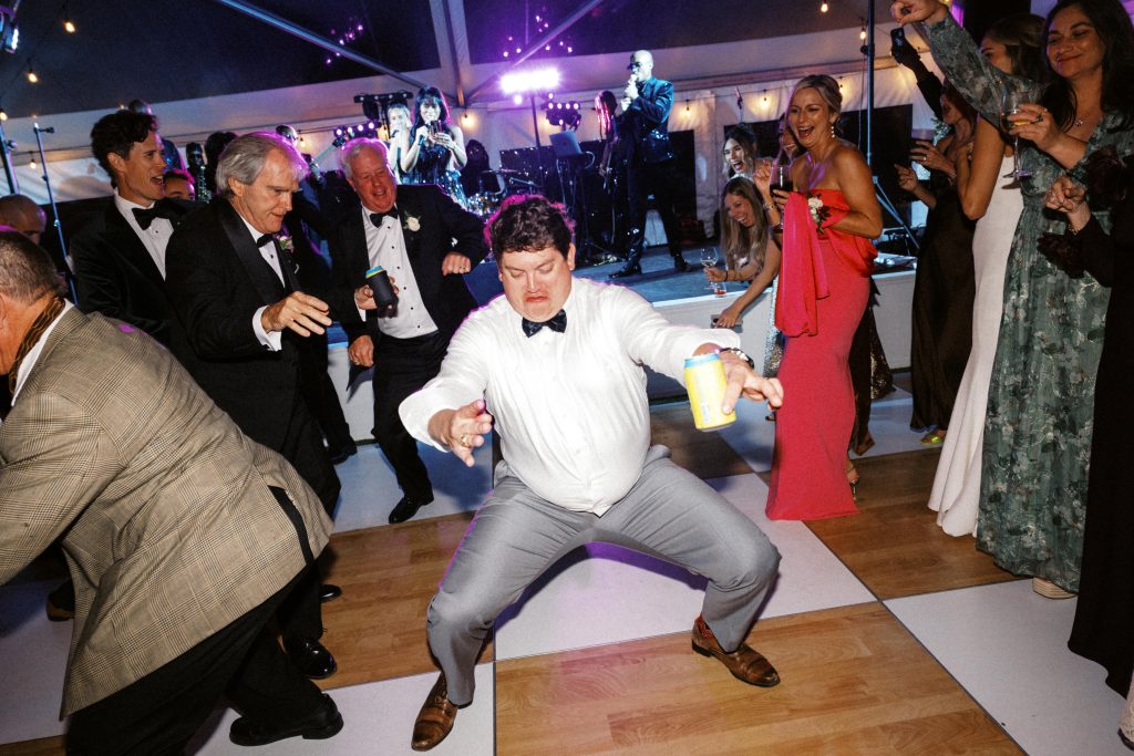 wedding guest dancing during a luxury wedding